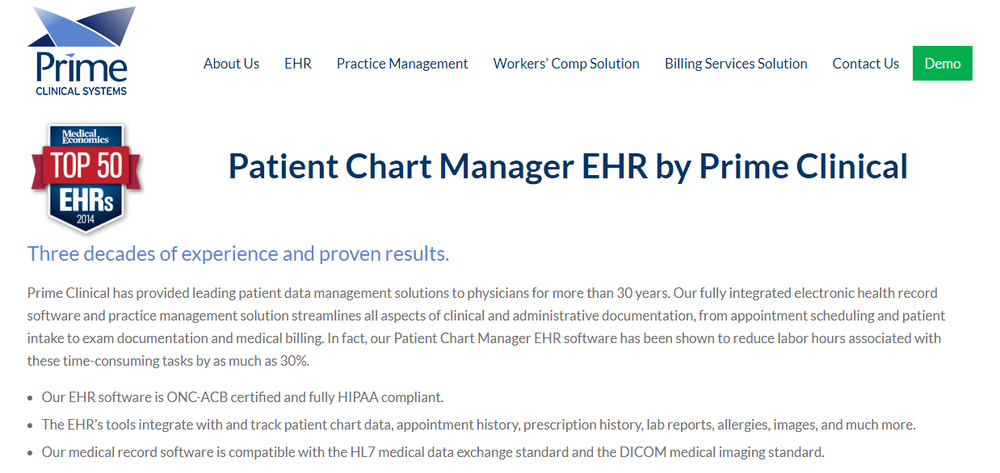 Patient Chart Manager EHR Screenshot 1