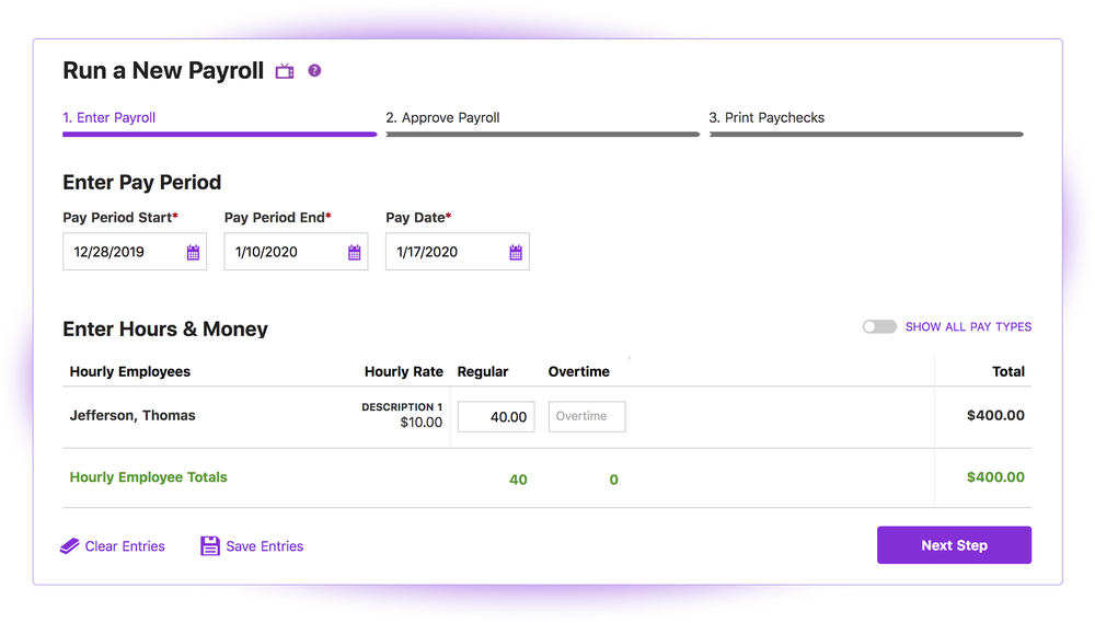 Payroll Step One