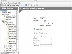 PAW GUI Server Configuration Screen