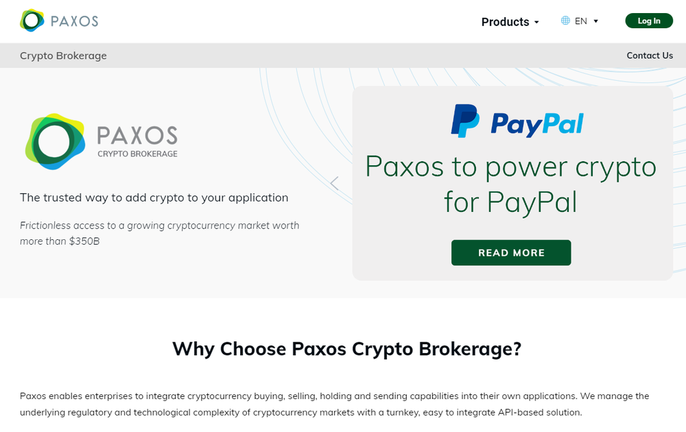 paxos crypto brokerage