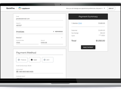 Desktop version of the QuickFee payment portal experience.