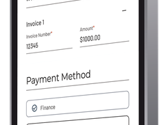 Mobile version of the QuickFee payment portal experience.