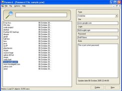 The main screen for entering passwords