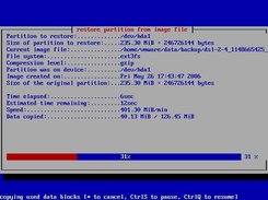 Partition Image restore in progress