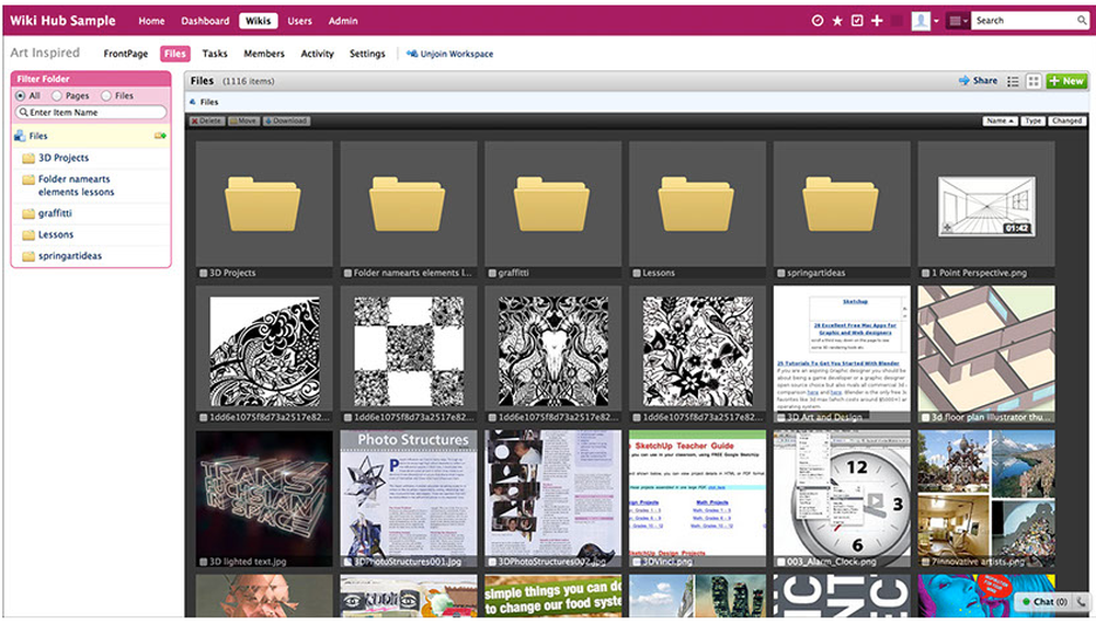 PBworks Wiki Hub Screenshot 1