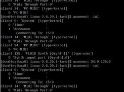 pc-midi connected to fluidsynth