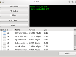 pc2box 2.10 main screen after program startup