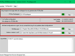 Configuration tab including logwindow