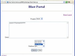 Inputting paremeters to invoke the BLAST application