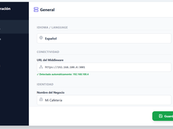 Pantalla de configuración para conexión a tu base de datos de Chromis
