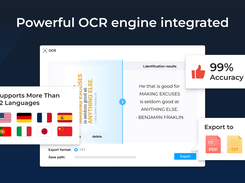 Powerful OCR engine integrated