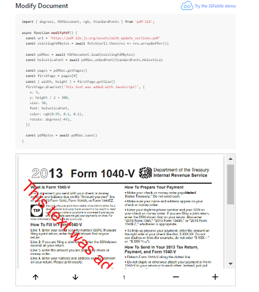 PDF-LIB Screenshot 1