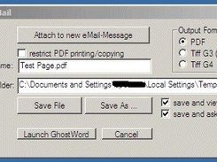 either print to PDF file or create a new eMail attachment.