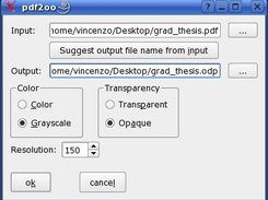 The graphical user interface right after opening a pdf