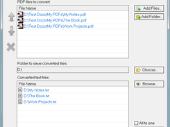 Main window of PDF2Text Pilot