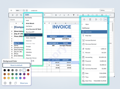 Create and edit spreadsheets with full Excel-style tools.