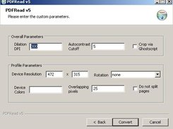 Customizing the conversion parameters in the Windows GUI