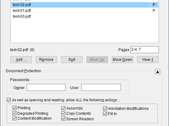 'Join Files' Tab with Document Protection Panel Open 