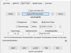 'Mark Pages' Tab with 'Number Pages' Extended Option