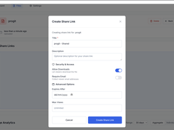 PDFTrackr share link creation