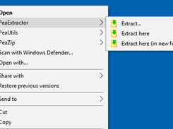 PeaExtractor context menu
