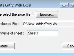 Window in which users can add an entry through an excel sheet