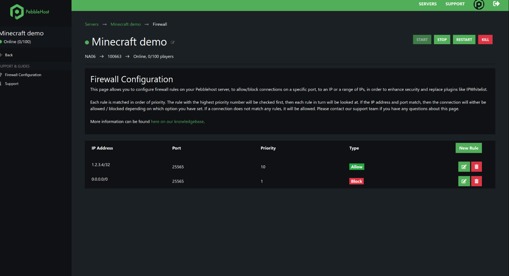 PebbleHost Screenshot 1