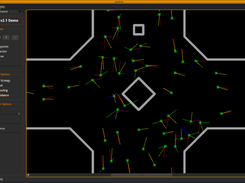 The Demo Application is intended a) to show what PedSim is able to do, and b) to give a example implementation that uses libpedsim in a more complex way than the small examples do.