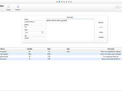 Tela para administração de Produtos