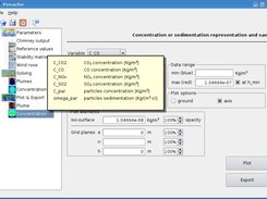 UI concentration and sedimentation plot options and elements