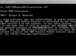 The opening screen of the Penobscot River RKM Calculator
