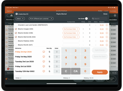 Order quantity and delivery date selection