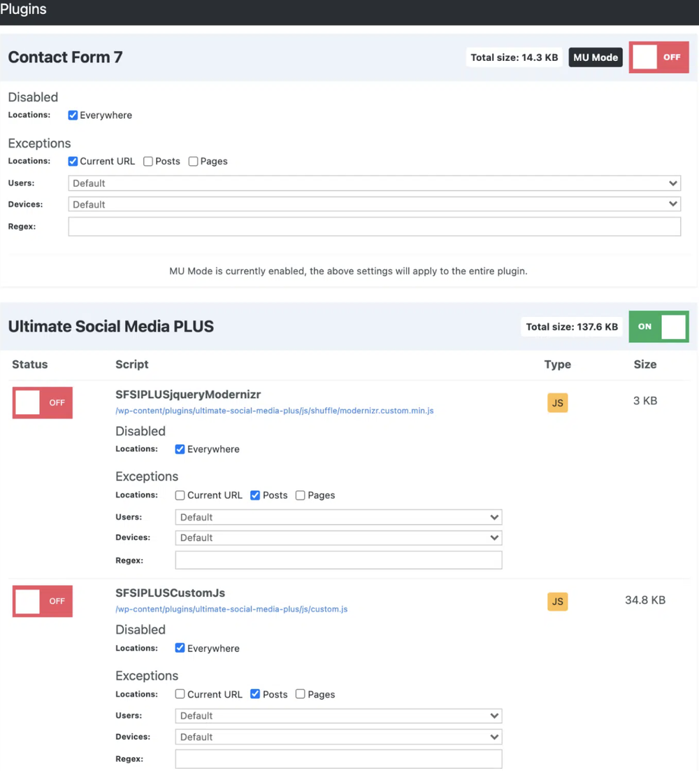 Perfmatters Screenshot 1