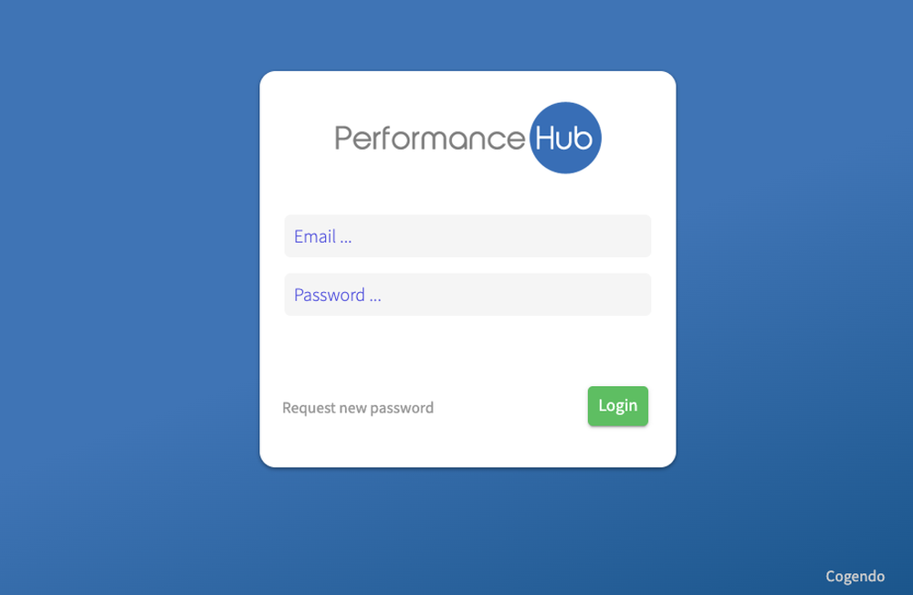 PerformanceHub Login Screen