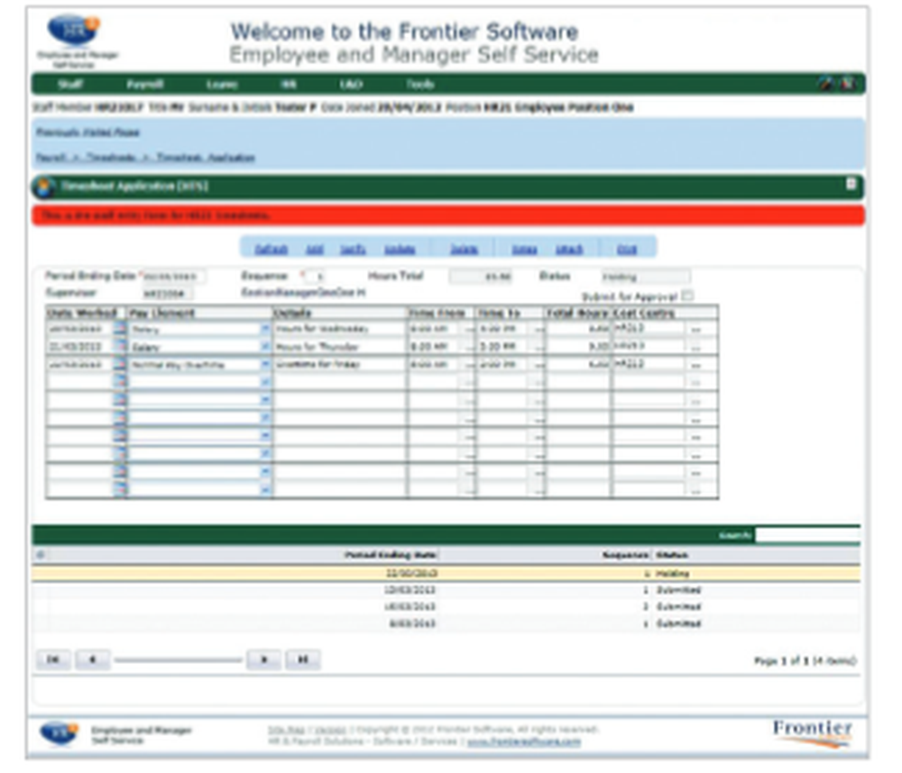 Frontier Performance Management Screenshot 1
