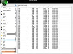 Running threads of the selected process