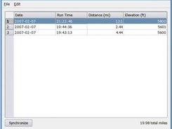 The main window.  Shows some data read from mysql database.