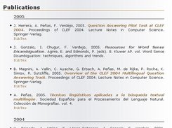 Publication list page (spanish)
