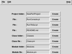 Perl Console & GUI Create Project Files Screenshot 2