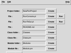 Perl Console & GUI Create Project Files Screenshot 1