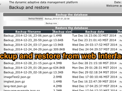 Can backup databases and restore them as well (can only restore embedded database and restore  (embedded db)