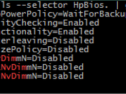 Use of the ilorest tool to list UEFI/BIOS NVDIMM parameters