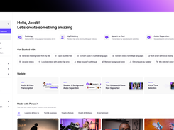 Home dashboard — start a new project with Dubbing, Lip Dubbing, Speech-to-Text, or Audio Separation.