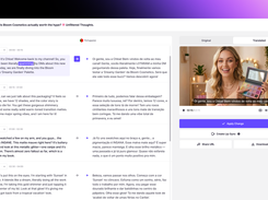 Edit translated scripts side by side with speaker-level control. Review changes per speaker and generate lip-synced output.