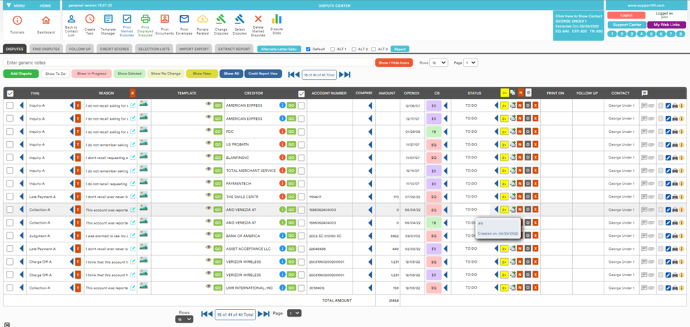 Personal Credit Repair Software Screenshot 1