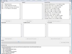 The initial screen for scheduling classes