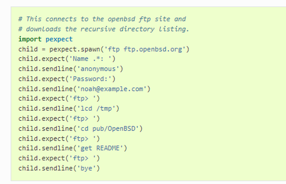 pexpect Screenshot 1