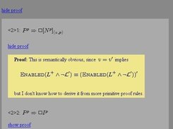 sample of proof with opened proof level