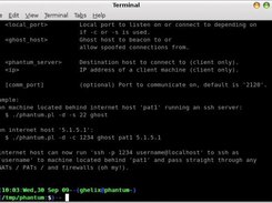 Running phantum.pl from a Linux BASH shell terminal window.