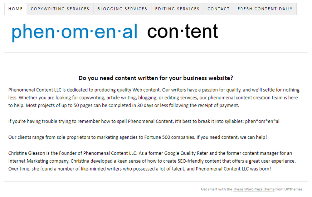 Phenomenal Content LLC Screenshot 1